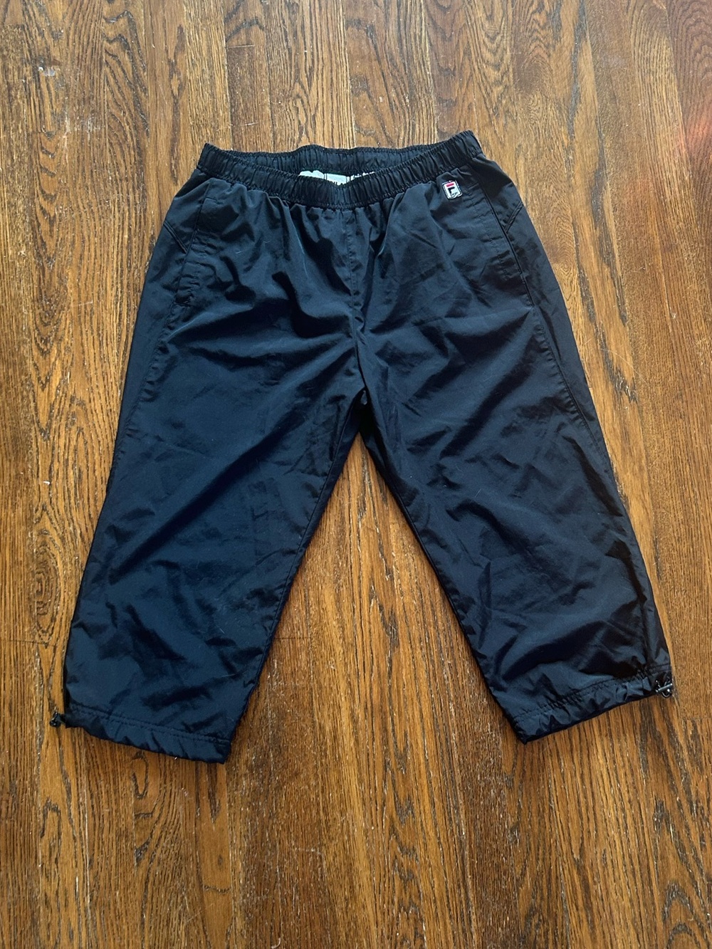 FILA SPORT Black Cropped Windbreaker Capri Track Pants, Women’s L